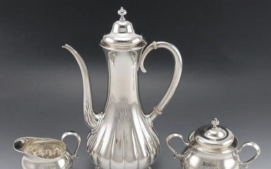3pc Antique Tiffany & Co Sterling Silver Demitasse Tea Set 1900's