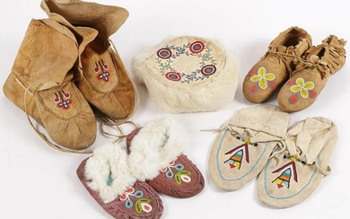 4 BEADED MOCCASINS