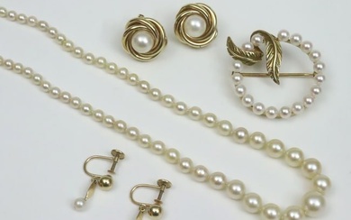 (4) PIECE 14K CULTURED PEARL JEWELRY GROUP
