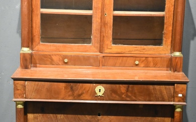 4-door Empire chest of drawers with 2-door showcase with solid...