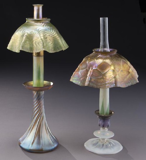 (2) Tiffany candle lamps