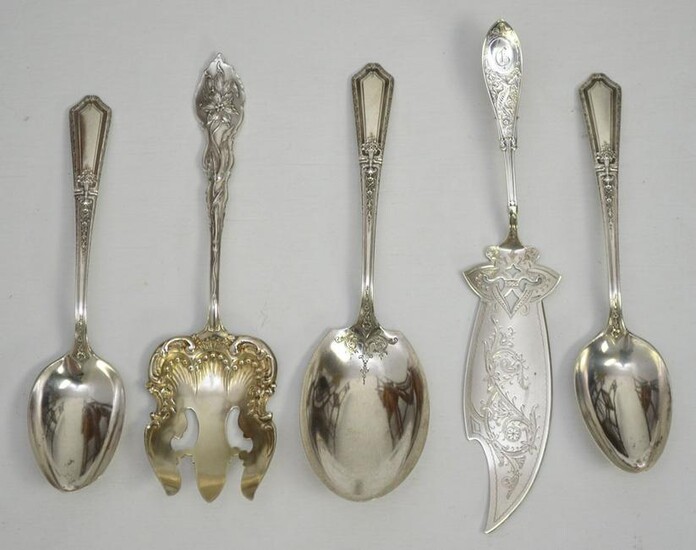 5 Large Sterling Silver Flatware Serving Pieces