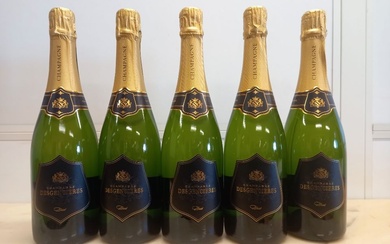 5 bouteilles de Champagne Desgencières Grand Brut propriétaire récoltant Réserver à la grande restauration