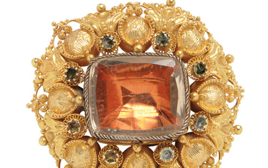 Antique Gold Gem-set Brooch