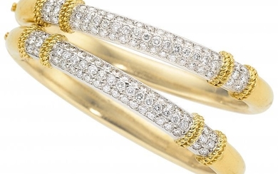 55006: Diamond, Platinum, Gold Bracelets, Fred, French