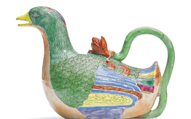 A DUCK EWER AND COVER, QIANLONG PERIOD, CIRCA 1760