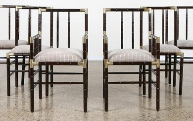 6 BILLY HAINES FAUX BAMBOO CHAIRS C. 1960