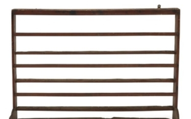 An American pine wall-mounted plate rack early 19th century...