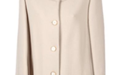 ARMANI COLLEZIONI - a pale grey knee-length coat.