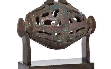 A Bactrian openwork bronze rattle, 3rd-2nd millennium...