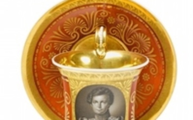A Berlin KPM porcelain cup with a portrait of ...