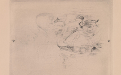 Bertha Morisot Etching [Child, Duck, Swan]