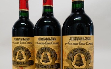 6 bouteilles CHÂTEAU ANGELUS 1996 1er GCC (B) Saint Emilion Caisse bois d'origine