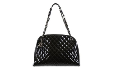Chanel Black Patent Mademoiselle Tote, c. 2011, quilted