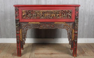 Chinese Carved Panel Altar Table