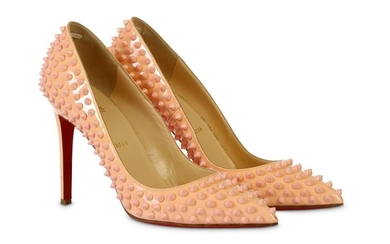 Christian Louboutin Pink Spiked Pigalle 110 Pumps