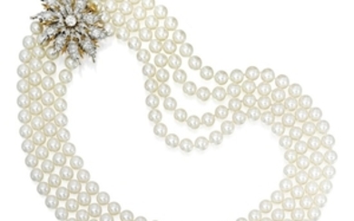 Cultured Pearl and Diamond Necklace, Buccellati