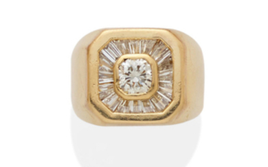 A diamond and 18k gold ring