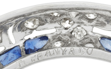 Edwardian Platinum, Diamond and Sapphire Circle Pin, Tiffany & Co.