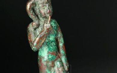 Egyptian Bronze Figure of God Harpokrates, ex-Bonhams