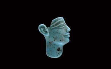 Egyptian Turquoise Glass Face Inlay