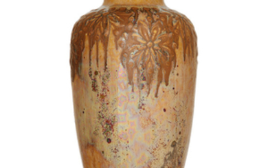 Émile DIFFLOTH (1856-1933) A porcelain ovoid vase. Enamelled...