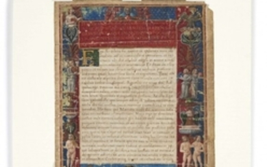 Feuillet d’ouverture d’une copie de l’Apocalypsis nova, manuscrite et enluminée sur vélin