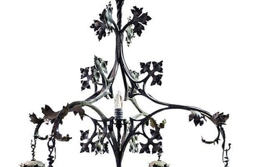 French Wrought Iron Chandelier by F. Marrou