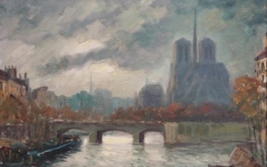 Georges REGNAULT . "Notre-Dame et La Seine"....