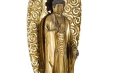 A Japanese gilt and lacquered wood figure of Buddha, Edo Period, 19th century