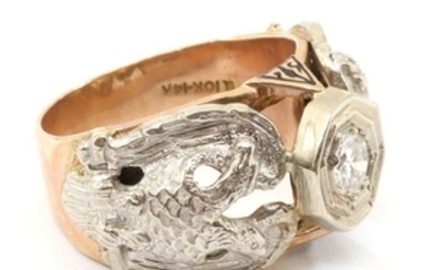 Masonic Gold & Diamond Ring