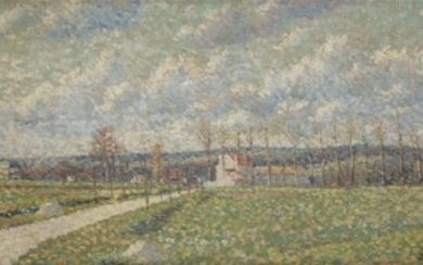 Maximisiez LUCE La Route à Méréville, vers 1895...