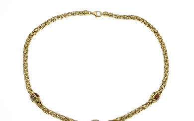 Multicolour necklace GG 585/000 with rectangular fac.