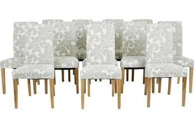 SET OF 12 CONTEMPORARY MODERN OAK DINING CHAIRS