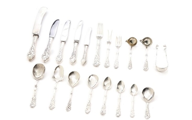 “Tang”. Danish century silver cutlery. Manufactured by Cohr a.o. Weight excl. parts with steel app. 2448 gr. (118)