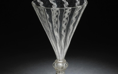 A Venetian or façon de Venise filigree wine glass, late 16th century