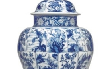 A VERY LARGE BLUE AND WHITE JAR AND COVER, KANGXI PERIOD (1662-1722)