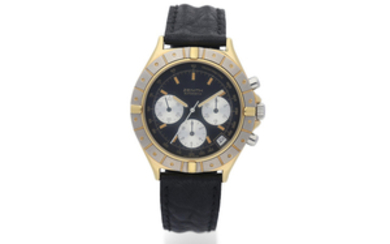 Zenith. A Gold Plated and Stainless Steel Chronograph Wristwatch with Date