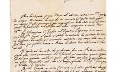 ALESSANDRO VOLTA (1745-1827) Lettre autographe signée, en italien, à Marsilio Landriani