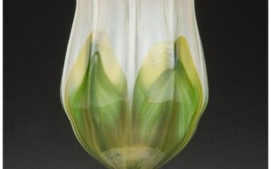 79006: Tiffany Studios Favrile Glass Floriform Vase wit