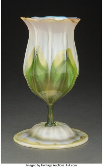 79006: Tiffany Studios Favrile Glass Floriform Vase wit
