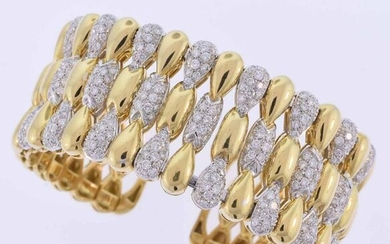 18K Diamond Flexible Cuff Bracelet