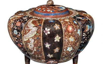Japanese Cloisonné Enamel Covered Vase