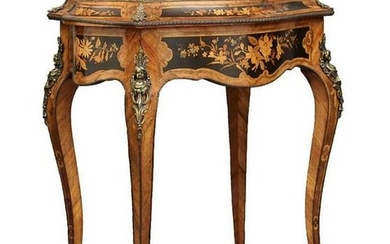 19TH CENTURY FRENCH INLAID KINGWOOD BIJOUTERIE TABLE