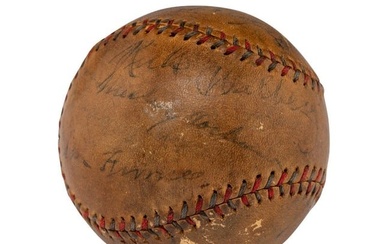 A 1933 Philadelphia Athletics and Washington Senators Multi Signed Autograph Baseball Featuring Mick