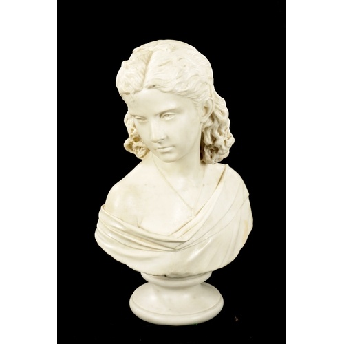 A 19TH CENTURY CARVED CARRERA MARBLE ITALIAN BUST depicting ...