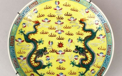 A 19TH CENTURY CHINESE FAMILLE JAUNE / ROSE DRAGON