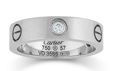 A 3 DIAMOND LOVE RING, CARTIER the band with screw head