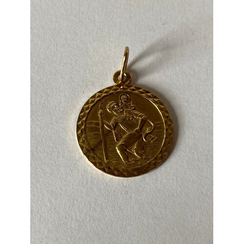 A 9ct gold St Christopher pendant