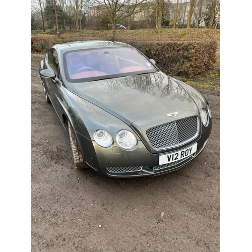 A BENTLEY CONTINENTAL GT AUTO COUPE CAR, with 'V12 ROY' priv...